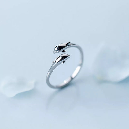 Anillo delfines de plata s925