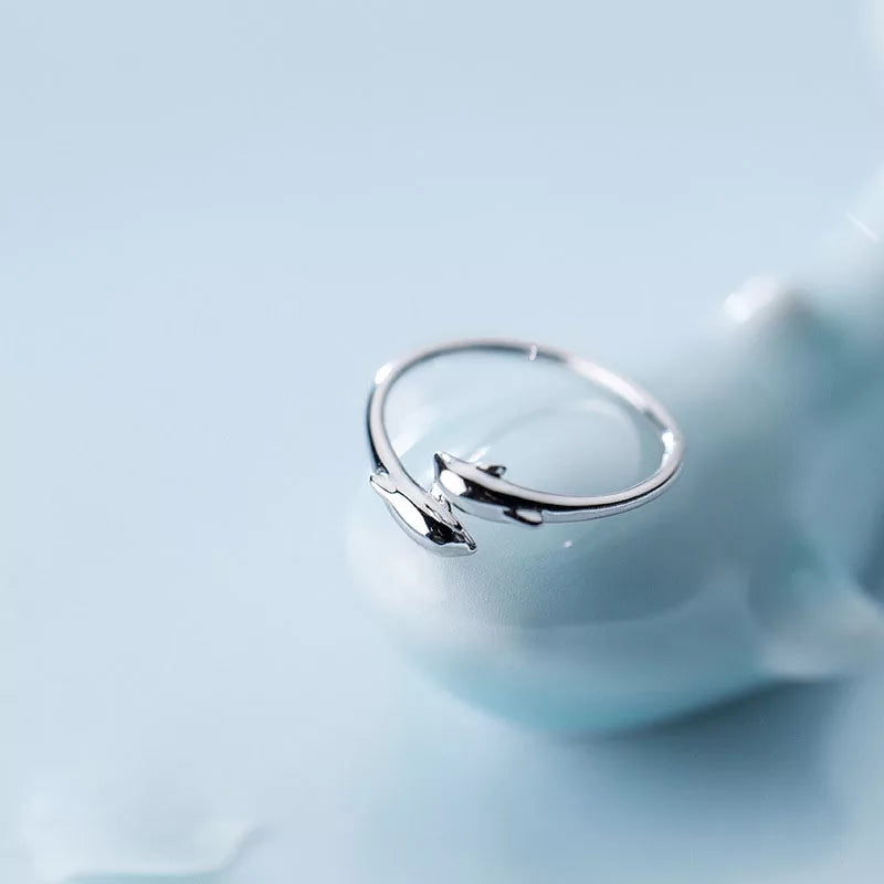 Anillo delfines de plata s925