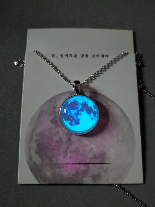 Collar de luna Brillo Azul ~