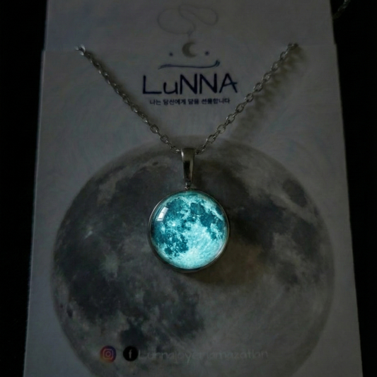 Collar de Luna 18mm - Brilla En Oscuridad - Acero inoxidable calidad 316L
