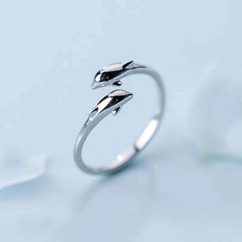 Anillo delfines de plata s925