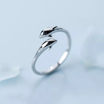 Anillo delfines de plata s925