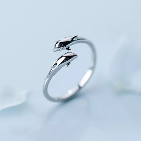 Anillo delfines de plata s925