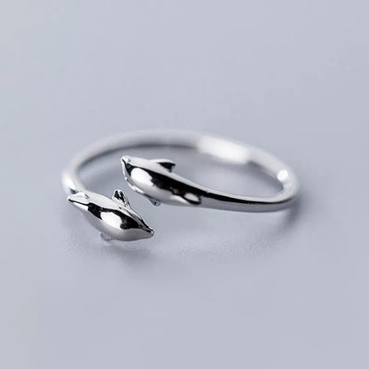 Anillo delfines de plata s925