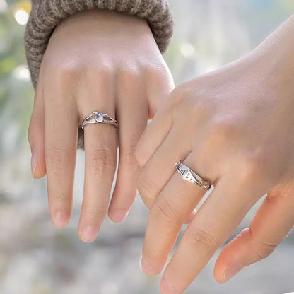 Anillos de pareja Caballero y princesa Chapa de plata s925 (Ajustables)