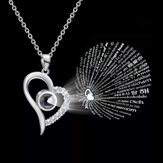 Collar Original Te Amo En 100 Idiomas / Acero Inoxidable 304