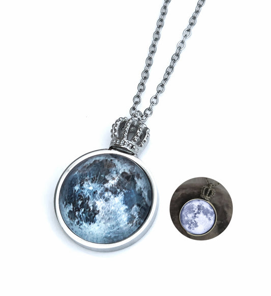 Collar Corona de luna 20mm ~ 👑🌕 Brilla en la oscuridad.