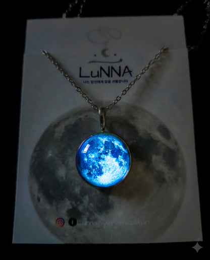 Collar de Luna 18mm - Brilla En Oscuridad - Acero inoxidable calidad 316L