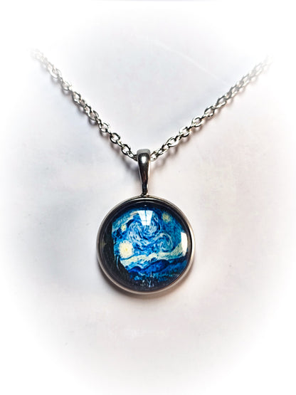 Collar La Noche Estrellada de Van Gogh + Brilla Oscuridad!