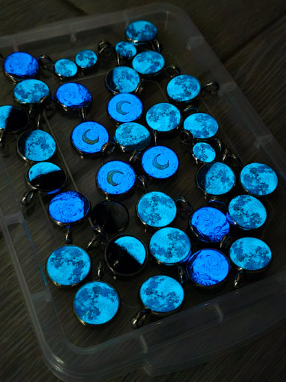 Collar luna de Vangogh 20mm brillo azul