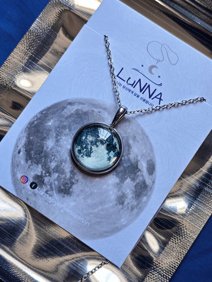 Collar de luna Brillo Azul ~