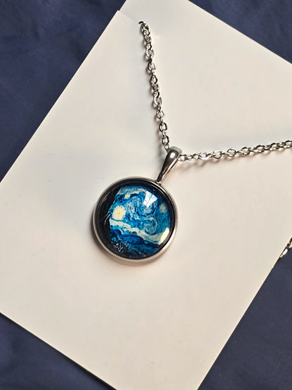 Collar La Noche Estrellada de Van Gogh + Brilla Oscuridad!