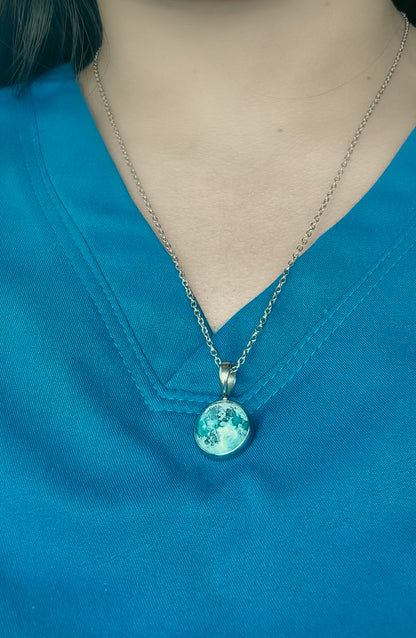 Collar de luna mini 14mm Brilla en la oscuridad 🌑🌓~