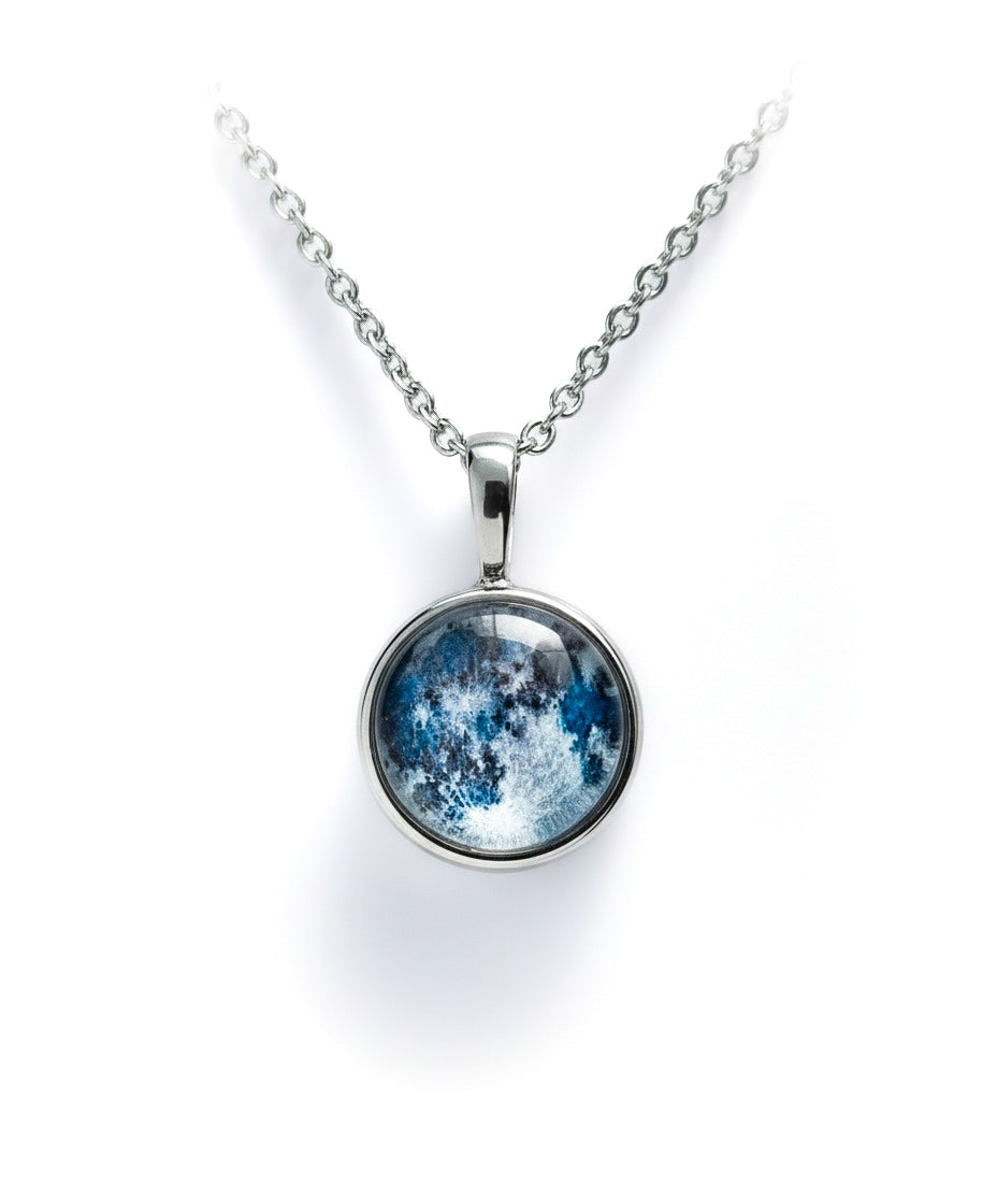 Collar de Luna Doble Cara 16mm Brilla En la Oscuridad Lunna