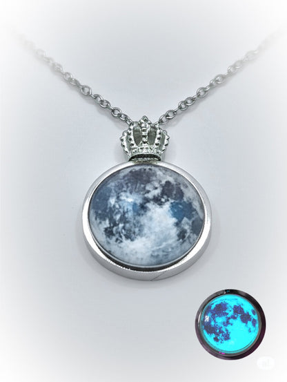 Collar Corona de luna 20mm ~ 👑🌕 Brilla en la oscuridad.