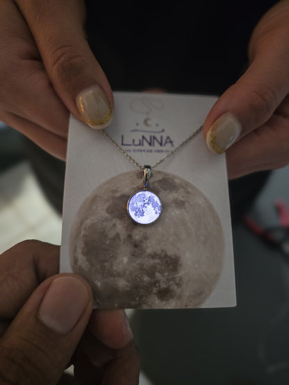 Collar de luna mini 14mm Brilla en la oscuridad 🌑🌓~