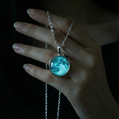 Collar de Luna 18mm - Brilla En Oscuridad - Acero inoxidable calidad 316L