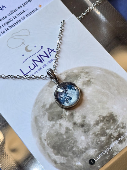 Collar de luna mini 14mm Brilla en la oscuridad 🌑🌓~