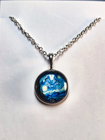 Collar La Noche Estrellada de Van Gogh + Brilla Oscuridad!