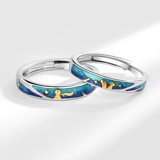 Anillos de pareja Plata s925 ~ Principito🫅🏼 y Zorro 🦊