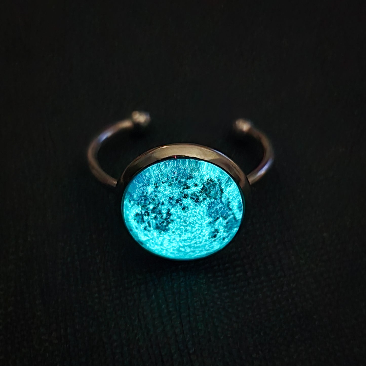 Conjunto Collar y Anillo de Luna - Brilla en la oscuridad