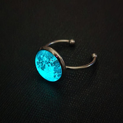 Conjunto Collar y Anillo de Luna - Brilla en la oscuridad