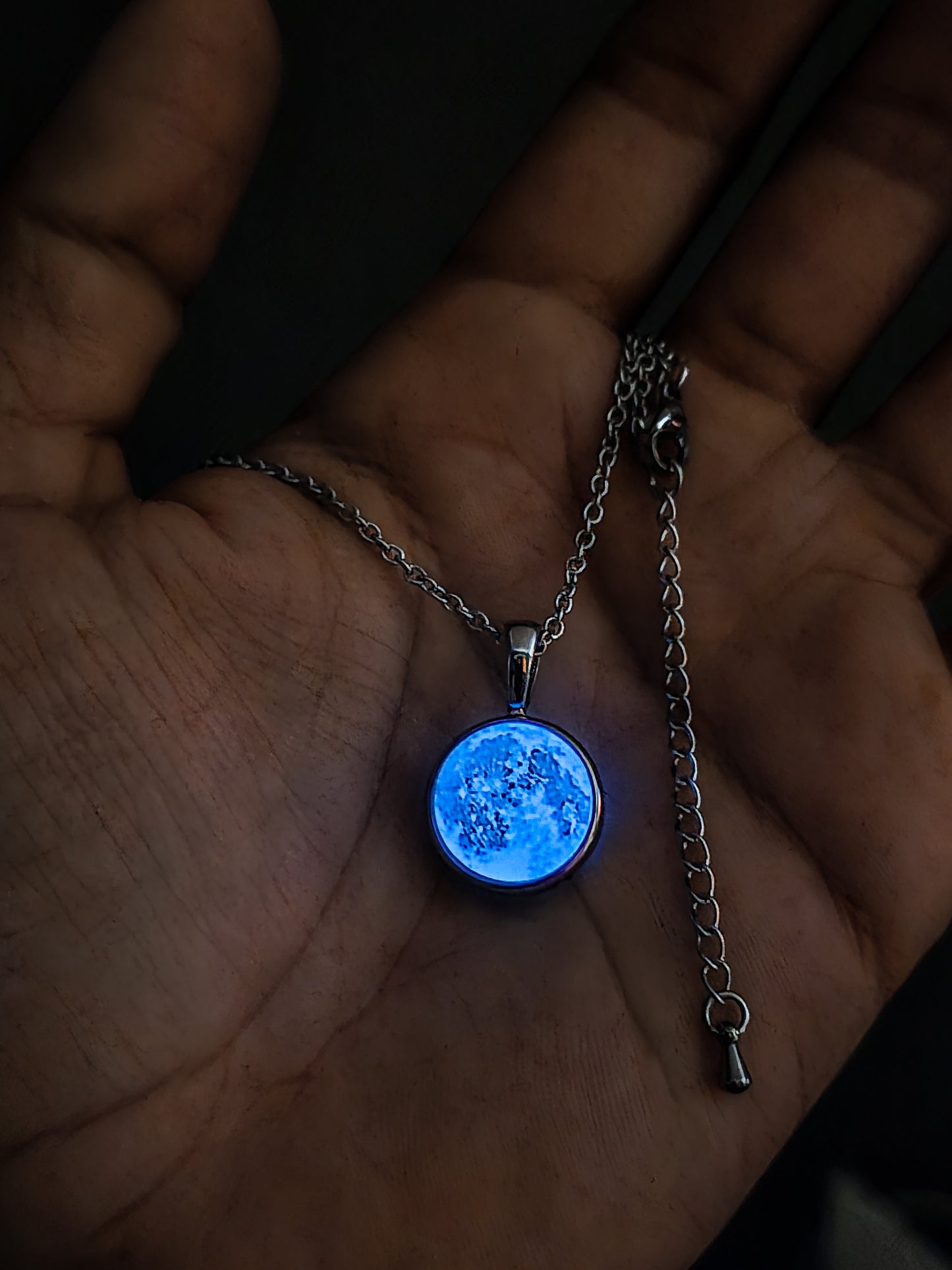 Collar de luna mini 14mm Brilla en la oscuridad 🌑🌓~