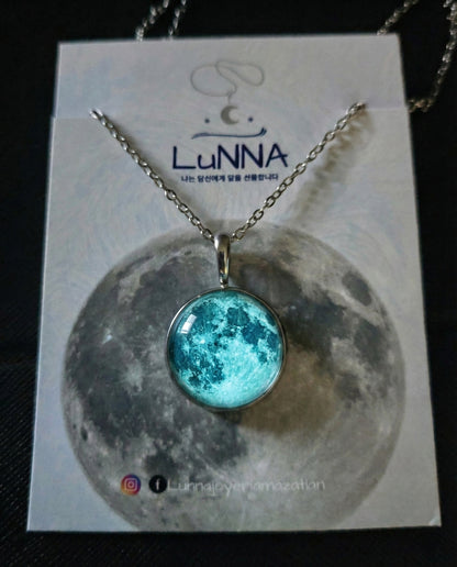 Collar de Luna 18mm - Brilla En Oscuridad - Acero inoxidable calidad 316L